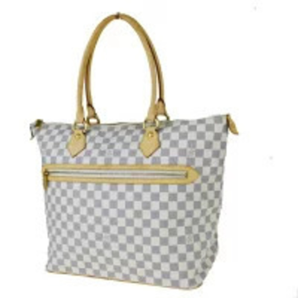 Louis Vuitton Saleya Shoulder Bag Tote Damier Azur White Leather